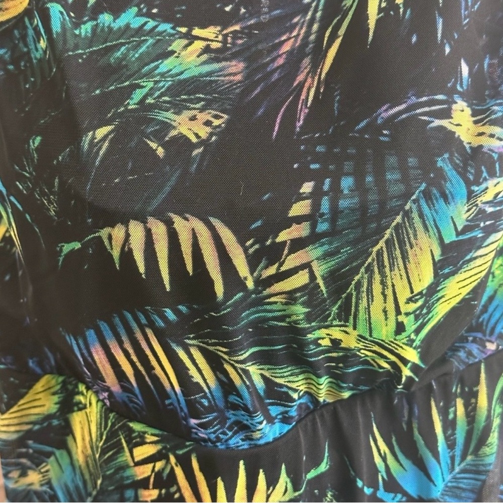 Torrid Black Swimdress with Neon Palm Print - Picture 12 of 12
